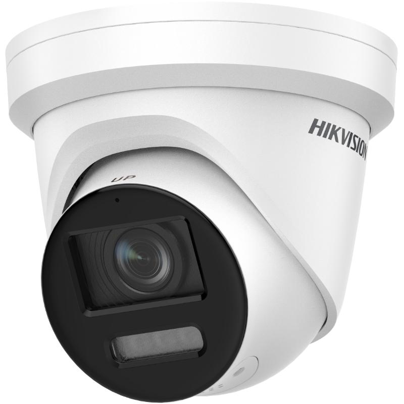 Caméra réseau à tourelle fixe avec lumière stroboscopique ColorVu de 8 MP et avertissement sonore